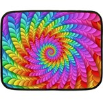 Psychedelic Rainbow Spiral Double Sided Fleece Blanket (Mini)