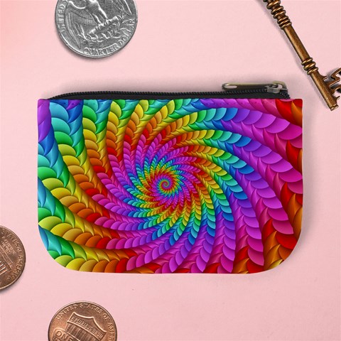 Psychedelic Rainbow Spiral Mini Coin Purse from ArtsNow.com Back