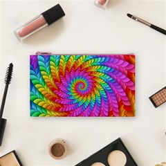 Psychedelic Rainbow Spiral Cosmetic Bag (Small) from ArtsNow.com Front