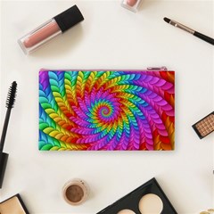 Psychedelic Rainbow Spiral Cosmetic Bag (Small) from ArtsNow.com Back