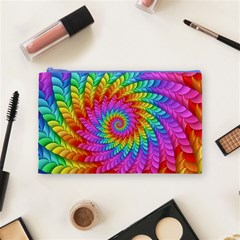 Psychedelic Rainbow Spiral Cosmetic Bag (Medium) from ArtsNow.com Front