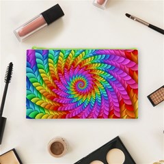 Psychedelic Rainbow Spiral Cosmetic Bag (Medium) from ArtsNow.com Front