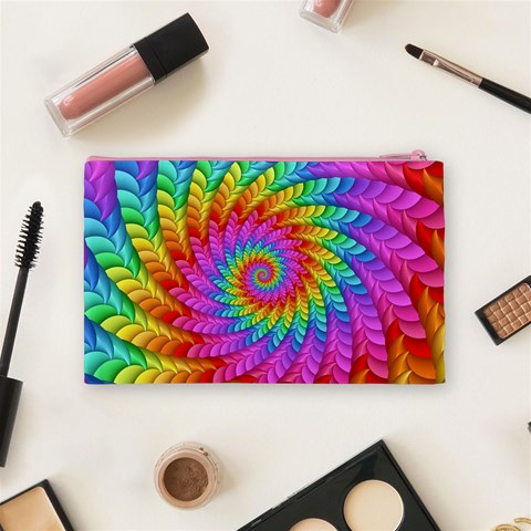 Psychedelic Rainbow Spiral Cosmetic Bag (Medium) from ArtsNow.com Back