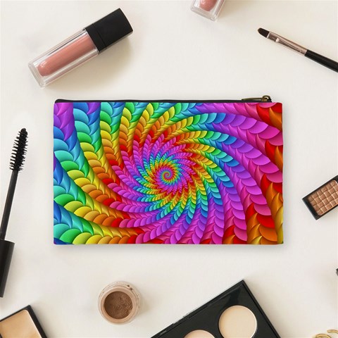 Psychedelic Rainbow Spiral Cosmetic Bag (Medium) from ArtsNow.com Back