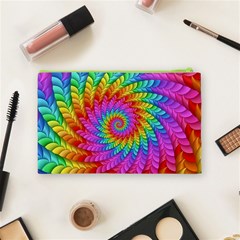 Psychedelic Rainbow Spiral Cosmetic Bag (Medium) from ArtsNow.com Back