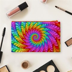 Psychedelic Rainbow Spiral Cosmetic Bag (Medium) from ArtsNow.com Back