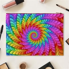 Psychedelic Rainbow Spiral Cosmetic Bag (XL) from ArtsNow.com Back