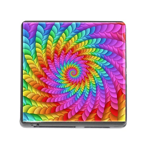 Psychedelic Rainbow Spiral Memory Card Reader (Square) from ArtsNow.com Front