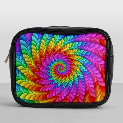 Psychedelic Rainbow Spiral Mini Toiletries Bag (One Side) from ArtsNow.com Front