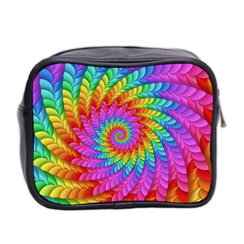 Psychedelic Rainbow Spiral Mini Toiletries Bag (Two Sides) from ArtsNow.com Back