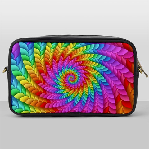 Psychedelic Rainbow Spiral Toiletries Bag (One Side) from ArtsNow.com Front