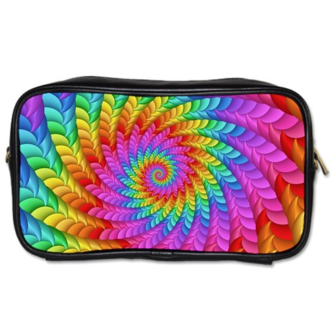 Psychedelic Rainbow Spiral Toiletries Bag (Two Sides) from ArtsNow.com Front