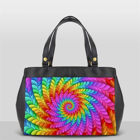 Psychedelic Rainbow Spiral Oversize Office Handbag from ArtsNow.com Front