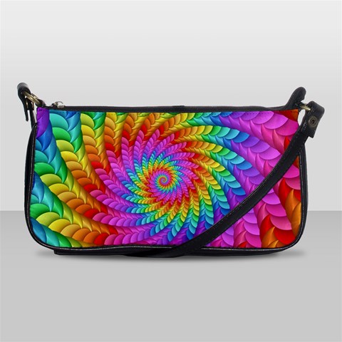 Psychedelic Rainbow Spiral Shoulder Clutch Bag from ArtsNow.com Front