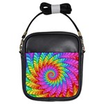 Psychedelic Rainbow Spiral Girls Sling Bag