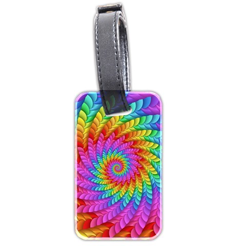 Psychedelic Rainbow Spiral Luggage Tag (two sides) from ArtsNow.com Front