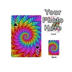 Psychedelic Rainbow Spiral Playing Cards 54 (Mini) from ArtsNow.com Front - Spade2