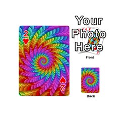 Psychedelic Rainbow Spiral Playing Cards 54 (Mini) from ArtsNow.com Front - Heart2