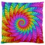 Psychedelic Rainbow Spiral Large Cushion Case (One Side)