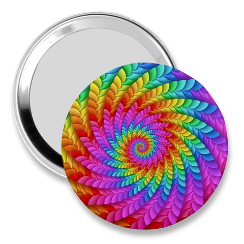 Psychedelic Rainbow Spiral 3  Handbag Mirror from ArtsNow.com Front