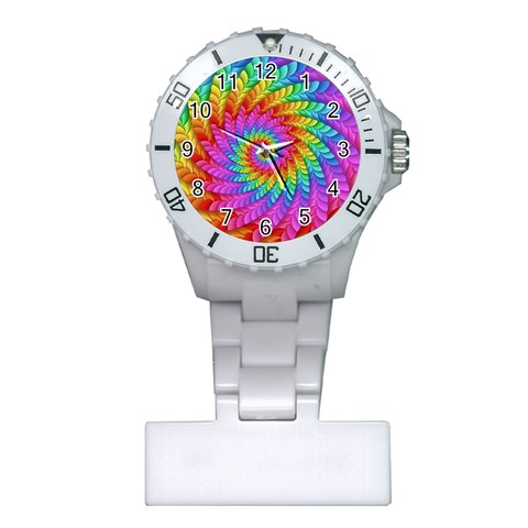 Psychedelic Rainbow Spiral Plastic Nurses Watch from ArtsNow.com Front