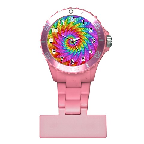 Psychedelic Rainbow Spiral Plastic Nurses Watch from ArtsNow.com Front