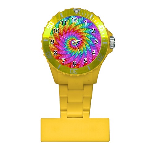 Psychedelic Rainbow Spiral Plastic Nurses Watch from ArtsNow.com Front