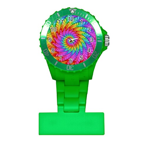 Psychedelic Rainbow Spiral Plastic Nurses Watch from ArtsNow.com Front