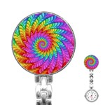 Psychedelic Rainbow Spiral Stainless Steel Nurses Watch