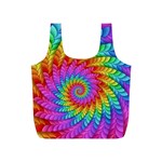 Psychedelic Rainbow Spiral Full Print Recycle Bag (S)