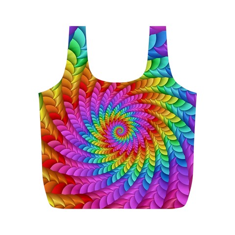 Psychedelic Rainbow Spiral Full Print Recycle Bag (M) from ArtsNow.com Back