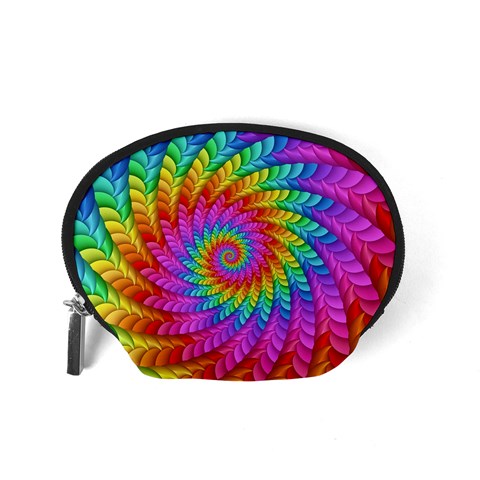 Psychedelic Rainbow Spiral Accessory Pouch (Small) from ArtsNow.com Back