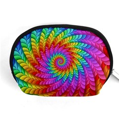 Psychedelic Rainbow Spiral Accessory Pouch (Medium) from ArtsNow.com Front