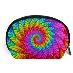 Psychedelic Rainbow Spiral Accessory Pouch (Large) from ArtsNow.com Front