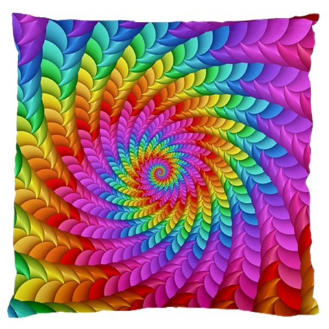 Psychedelic Rainbow Spiral Standard Flano Cushion Case (One Side) from ArtsNow.com Front