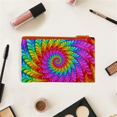 Psychedelic Rainbow Spiral Cosmetic Bag (XS) from ArtsNow.com Back