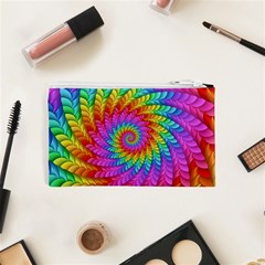 Psychedelic Rainbow Spiral Cosmetic Bag (XS) from ArtsNow.com Back