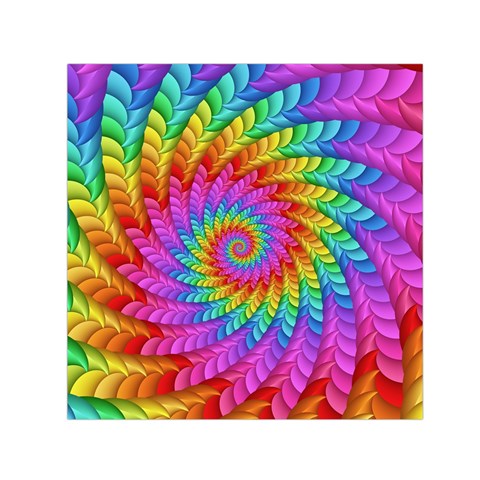 Psychedelic Rainbow Spiral Small Satin Scarf (Square) from ArtsNow.com Front