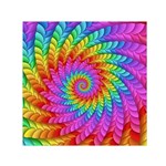 Psychedelic Rainbow Spiral Small Satin Scarf (Square)