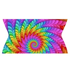 Psychedelic Rainbow Spiral Yoga Cropped Leggings from ArtsNow.com Waistband Front