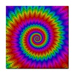 Psychedelic Rainbow Spiral Tile Coaster