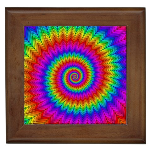 Psychedelic Rainbow Spiral Framed Tile from ArtsNow.com Front