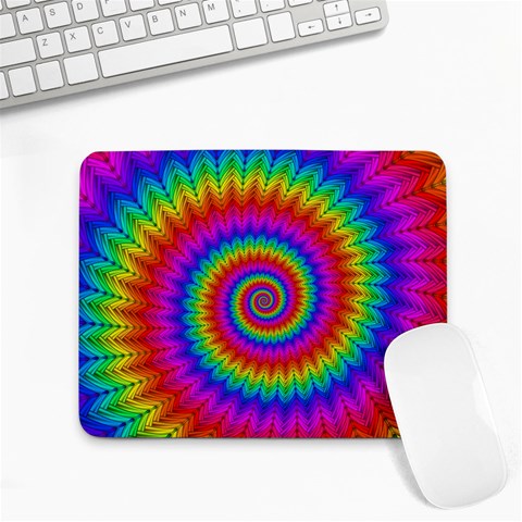 Psychedelic Rainbow Spiral Small Mousepad from ArtsNow.com Front