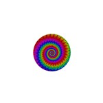 Psychedelic Rainbow Spiral 1  Mini Button