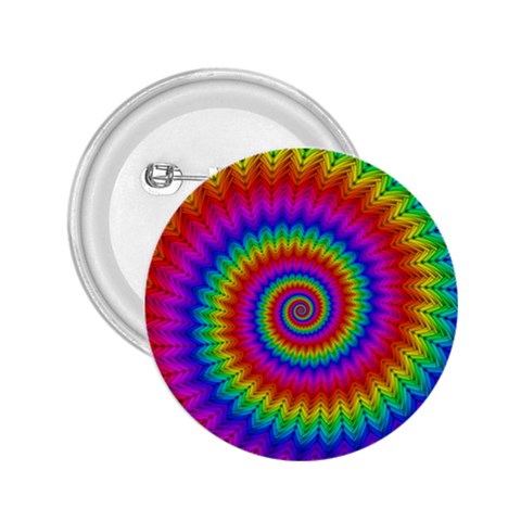 Psychedelic Rainbow Spiral 2.25  Button from ArtsNow.com Front