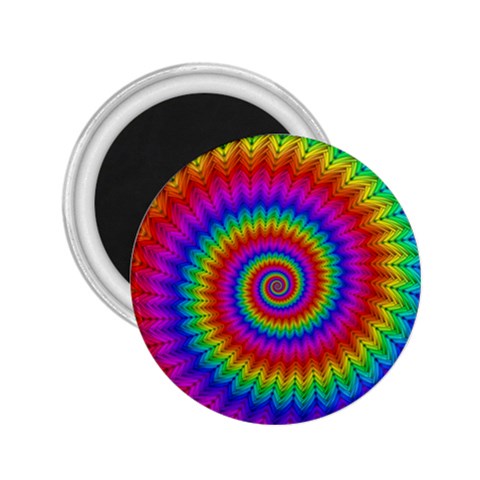 Psychedelic Rainbow Spiral 2.25  Magnet from ArtsNow.com Front