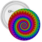 Psychedelic Rainbow Spiral 3  Button