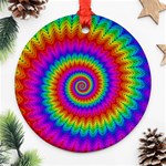 Psychedelic Rainbow Spiral Ornament (Round)