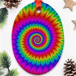 Psychedelic Rainbow Spiral Ornament (Oval)