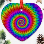 Psychedelic Rainbow Spiral Ornament (Heart)